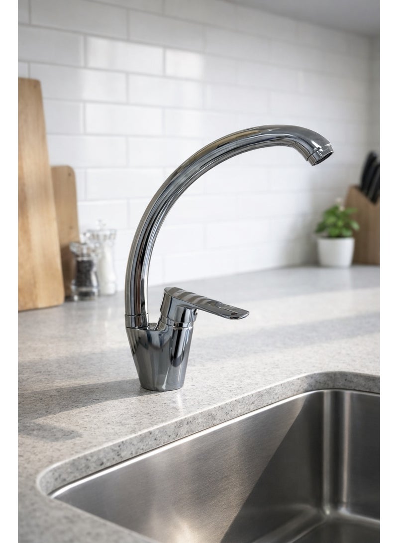 Excellent Kitchen Sink Mixer Deck Mounted – Chrome Finish, Zinc Alloy Body, 35mm Ceramic Cartridge - Image 1